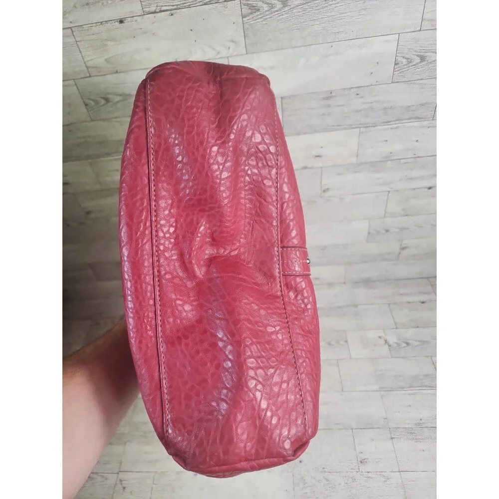 Rosetti New York Purse Shoulder Bag Handbag Faux Leather Vinyl Red Maroon Pebble